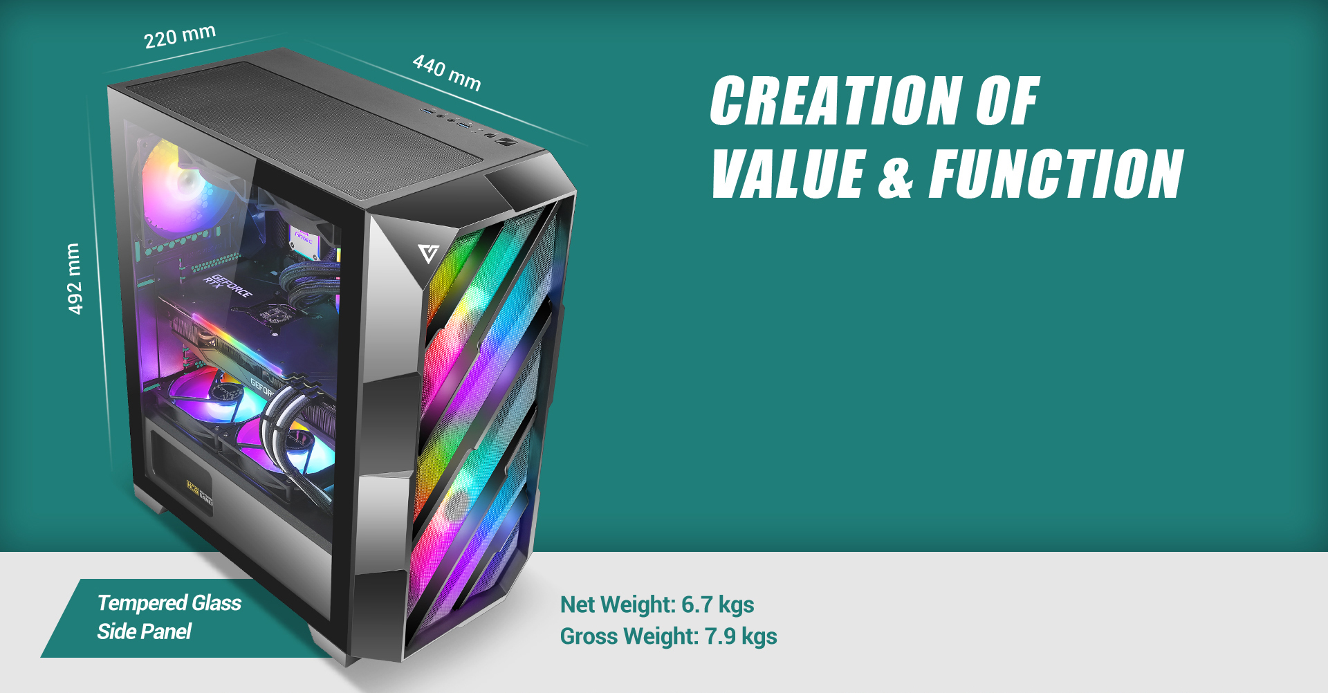 Antec NX Series NX700 MidTower ATX Gaming Case, 3D Geometric Mesh